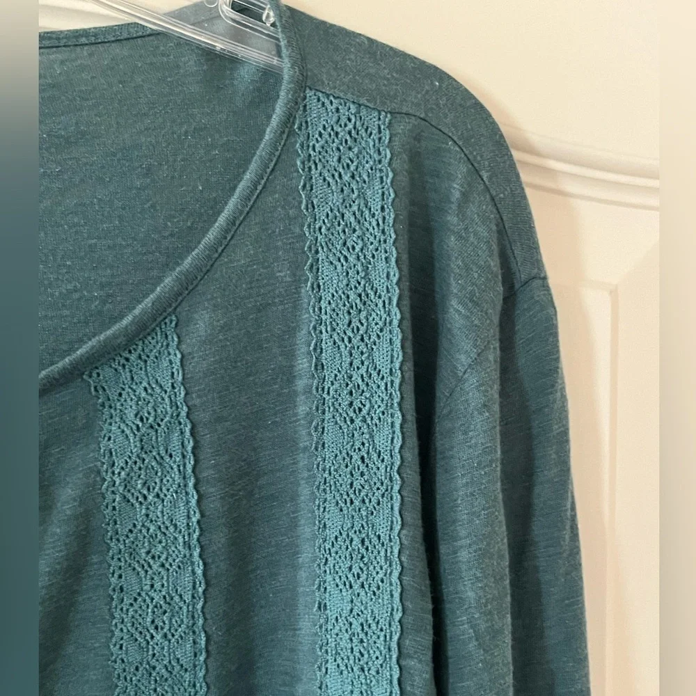 Lucky Brand Teal Long Sleeve Boho Blouse Women’s Size Small - Picture 5 of 12